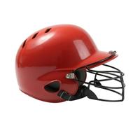 Amagogo Baseball Helmet With Face Guard Batting Helmet Headgear Cage Breathable Design Shock Absorbing Padding Polyester Liner suitable for youth training, Red