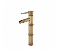 Amagogo Basin Faucet Bamboo Single Handle Mixer Copper Ceramic Material with Antique Brushed Finish Suitable for Powder Room Upgrade Modern washroom Guest, Tall Version