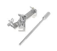 Amagogo Bass Drum Cowbell Holder Extension Bracket Adjustable Practice Tool Portable Attachment Clamp Double Rod Accessory Part, Single Headed