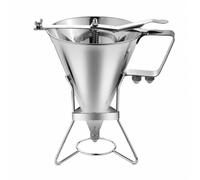 Amagogo Batter Dispenser Funnel Cup Pancake Cupcake With Stand Stainless Steel Press Handle Lever Controlled Nozzle Large Capacity 1800ml Suitable for prep family breakfasts cafe use catering lines
