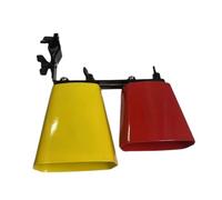 Amagogo Bicolor Cowbell Double Mounted Bell Knocker Drum Part Percussion Instrument Noise Maker with Mount for Competitive Sports, metal
