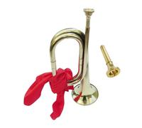 Amagogo Bugle Trumpet Blowing Bugle Classic Professional C Bugle Scouting Trumpet Mini Brass Instrument for Orchestra Students Kids