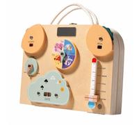 Amagogo Busy Board With Fine Motor Activity Board, Portable, for Airplane, Kids, Weather Board