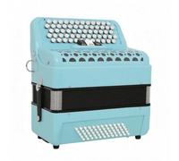 Amagogo Button-Key Accordion Portable 62 Key 60 Bass Accordion Easy to Play for Exam Practice, Blue