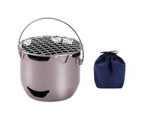 Amagogo Camp Camping Furnace Grill Rack Camping Outdoor Burner for Tea Making Warming, Purple Pink