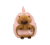 Amagogo Capybara Backpack Cute Cartoon Daypack for Trips Kids Street Shopping Women Men, Pink