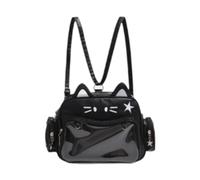 Amagogo Cat Ita Bag Pin Display Backpack for Birthday Cosplay Party Favor Anime Figure, Black