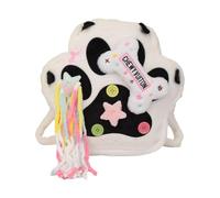 Amagogo Cat Plush Backpack Versatile Cat Paw Shaped Casual Portable Travel Student Bag, Black