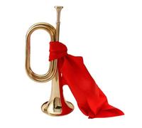 Amagogo Cavalry Trumpet Blowing Bugle Professional Marching Bugle Mini Brass Instrument for Orchestra Beginner Adults Kids Children, 2Pcs