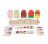 Amagogo Children Learning Game Wooden Ice Lolly Sorting Matching Game Number Recognition Set Sorting Board With Logical Thinking Challenges suitable for