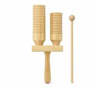 Amagogo Children Percussion Block Wooden Musical Percussion Instrument Handheld Rhythm Block with Mallet and Hardwood Base Suitable for Classroom Ensemble Group Lessons, With Grooves