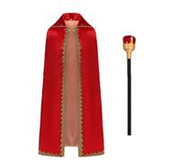 Amagogo Children Performance Cape s Costume Cloak Robe Crown Ensemble With Gold Border Trim Polyester Inner Lining Suitable for school plays holiday pageants, 160CM, style to 4