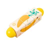 Amagogo Children Puzzle Blocks Rotating Cube Matching Toy Puzzle Toddler Game Three Segment Image Match and problem solving suitable for preschool learning, Fruit Vegetable