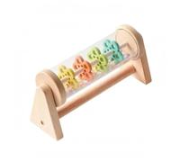 Amagogo Children Rain Simulator Rainstick Toy Rattle Instrument Featuring Clear Tube Beads And Flower Wheels Sensory Music Toy In Wood For Early