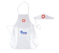 Amagogo Children Role Costume Doctor Outfit Apron Headpiece Set Pretend Play Suit With Neck Loop And Waist Ties PVC Material suitable for preschool role play costume parties community events