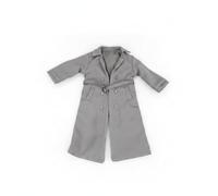 Amagogo Children Windbreaker Coat Doll Trench Coat Outerwear Jacket Overcoat Cloth With Structured Silhouette Double Breasted Front Lapel Sleeves Belted Waist, Gray