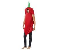 Amagogo Chili Costume Pepper Outfit Vegetable Suit Bodysuit With Leafy Headpiece Soft Polyester Lightweight Breathable One Piece Pull On suitable for Halloween Parties Themed Gatherings Stage Shows