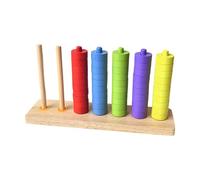 Amagogo Color Sorting Stacking Toys Colored Rings Game Logical Thinking Preschool Educational for Kids Boys Girls, 5 Colors