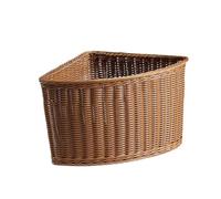 Amagogo Corner Storage Basket Imitation Rattan Triangular Corner Shelf Storage Bin Home Decor for Household Wardrobe Organizer - For Snacks Clothing Sundries Cosmetics, Radius 33.5cm