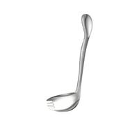 Amagogo Curved Utensil, Angled Spoon and Fork, Portable Self Eating Feeding Assists Tableware Adaptive Utensils for Weak Hand Grip, Left Spoon Fork