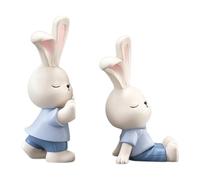 Amagogo Cute Rabbits Book Ends Creative Book Stopper Figurine Housewarming Gift Desktop Ornament Bookshelf Decor for Shelf Indoor