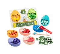 Amagogo Dinosaur Egg Color Sorting Bead Toy Preschool Toy for Hand Eye Coordination Wood Board Fine Motor Practice Early Numeracy