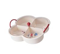 Amagogo Divided Serving Tray Desserts Serving Plate Snack Candy Dish Appetizer Tray for Candy, with lid