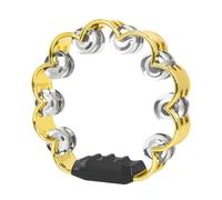Amagogo Double Row Handbell Tambourine Instrument Percussion Rattle With Flower Frame Double Row Comfortable Grip suitable for band rehearsal school music class community, Gold