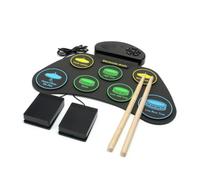 Amagogo Drum Kit Electronic Drum Pad Set Foldable Tabletop Drum Set Digital Percussion Instrument With Hi Hat And Kick Pedals Built In Speaker Silicone, Chinese Version