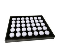 Amagogo Elegant Tray with 35 Round Containers | Organized, Jewelry Display Tray, Velvet-Like, Storage Holder, for Showcase, Jewelers, Collectors, White, Rotate Box