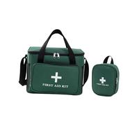 Amagogo Empty First Aid Bag Emergency Medical Bag with Adjustable Shoulder Strap Multipurpose First Aid Kit Travel Multi Pockets Utility Pouch for Traveling Outdoor (Green with Small Bag)