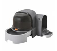 Amagogo Enclosed Cat Toilet Covered Dome Litter Tray Drawer Litter Pan With Side Passage And Front Door Compact Body And Tidy Layout That Reduces Tracking, Black Gray, Astral Tunnel Cat Litter Box
