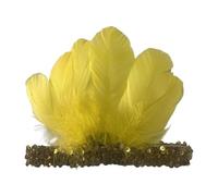 Amagogo Feather Headband Photo Props Indian Headdress for Cosplay Halloween Carnival, Yellow