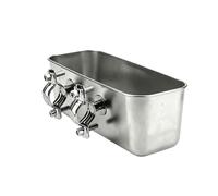 Amagogo Fishing Container Stainless Steel With Rod Holder For Rail Mount Tackle Tray For Saltwater And Freshwater Fishing Gear, 50mm Tube Compatible, Stainless Steel Bait Basin