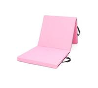 Amagogo Foldable Exercise Pad Gymnastics Thick Foam Supportive Base With Carry Handles for Training Warm Ups Recovery Workouts, Light Pink, 180 60 5cm
