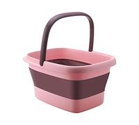 Amagogo Foot Soak Tub,Collapsible Foot Bath Basin Foldable Feet to Calves Foot Soaking Bath Basin Foot Bucket for Foot Soak Pedicure Men, Light Pink