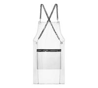 Amagogo Hair Stylist Apron with Zipper Pocket, Hairdresser Work Apron Adjustable for Crafts Baking, Barbershop, Clear