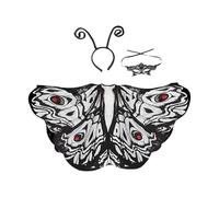 Amagogo Halloween Moth Butterfly Costume with Headband for Performance, Women, Black White
