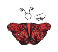 Amagogo Halloween Moth Butterfly Costume with Headband for Performance, Women, Red Black