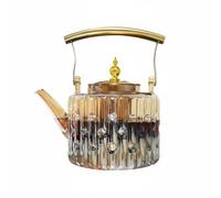 Amagogo High Borosilicate Teapot Glass Kettle Infuser Pot with Bamboo Style Handle and Smooth Spout for and Leaf Display Suitable for Home Office Guest Serving