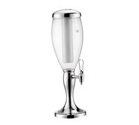 Amagogo Illuminated Beer Dispenser Beverage Structure with Transparent Reservoir Easy to Clean Single Press Drink Dispenser, Silver, 2L