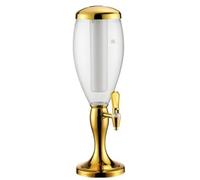 Amagogo Illuminated Beer Dispenser Beverage Structure with Transparent Reservoir Easy to Clean Single Press Drink Dispenser, Gold, 2L