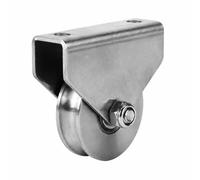 Amagogo Industrial Track Wheel Smooth Rolling Roller with Mounting Bracket Rust Resistant Double Bearing Groove Caster for Builders, Machinery, 73 U Groove
