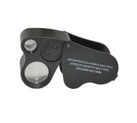 Amagogo Jewelers Loupe Magnifier 30x 60x with Light Premium Handheld Practical Illuminated Foldable for Stamp Inspection, Black