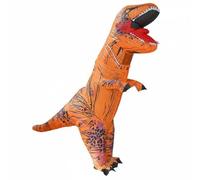 Amagogo Kids Inflatable Suit Dinosaur Costume Full Body Outfit Built In Fan Shape Oversized Head Dramatic Presence Suitable for Parties Stage Shows Festivals Events, Orange, Children 120-160CM