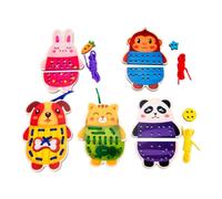Amagogo Lacing Cards Sewing Cards Early Development Developing Imagination Gift for Boys Girls Sewing Kit, Animal
