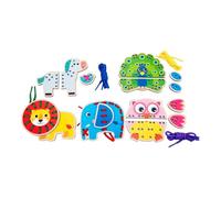 Amagogo Lacing Cards Sewing Cards Early Development Developing Imagination Gift for Boys Girls Sewing Kit, Wildlife