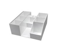 Amagogo Lash Extension Organizer Makeup Organizer,6 Divided,Container,for Vanity Eyelash Storage Case Storage Box for Makeup Brush, white