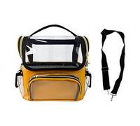 Amagogo Makeup Case Makeup Bag with Adjustable Divider,Large Capacity,Make up Organizer Clear Makeup Brush Holder for Girl, orange