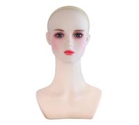 Amagogo Mannequin Head Female Display Head Bust Form Stand Long Neck With Bald Head For Securing Hats And Headwear In PVC Foam Suitable for storefronts salon , WK1 Mannequin Head